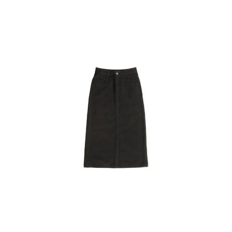 Slit Denim Midi Skirt (Black)