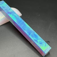 オーロラユニコーンカラー緑斑 原石カットスティック2