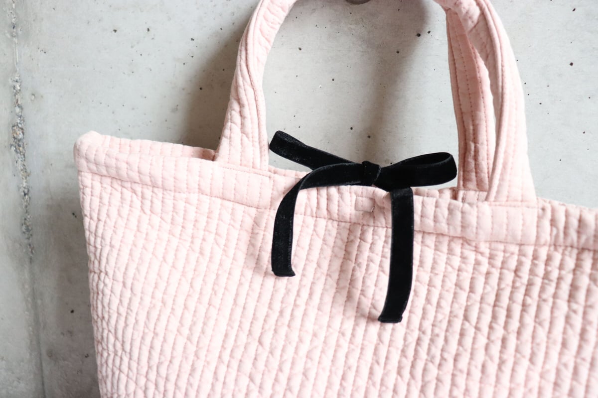 pink ブラックリボン イブル☁マザーズバッグ【1週間以内に発送