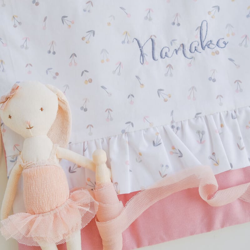 フリルのお名前刺繍レッスンバッグ ③【注文後1～2週間で発送