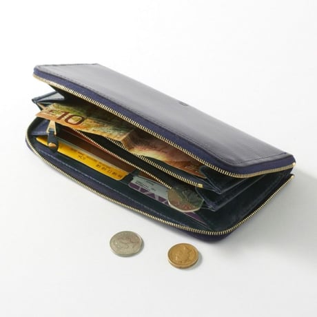 ZIP AROUND LONG PURSE / EMBOSSED LEATHER