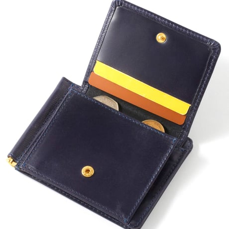 MONEY CLIP  WITH COIN POCKET / EMBOSSED LEATHER