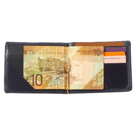 MONEY CLIP  WITH COIN POCKET / EMBOSSED LEATHER