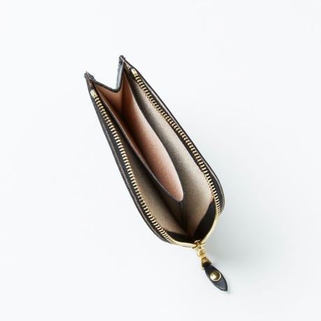 ZIP MINI PURSE WITH GUSSET / EMBOSSED LEATHER