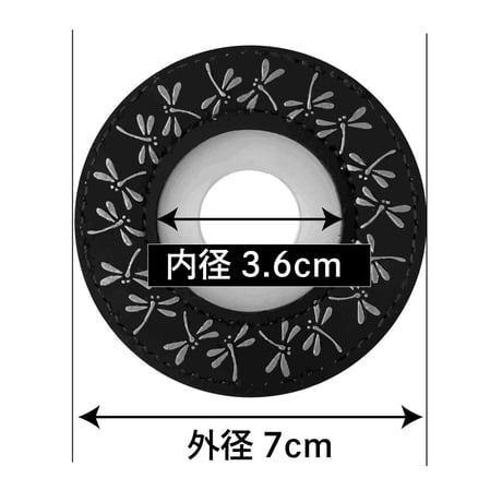 綺麗な印伝風紋様　印伝風ツバ止めゴムトンボ