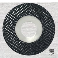 綺麗な印伝風紋様　印伝風ツバ止めゴム伝統柄 落ち着いた黒色