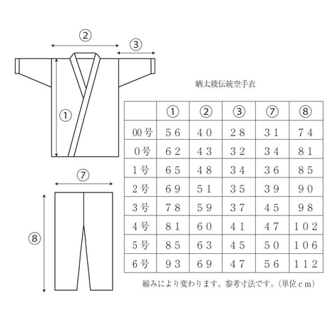 晒太綾伝統空手衣  セット 5号/6号