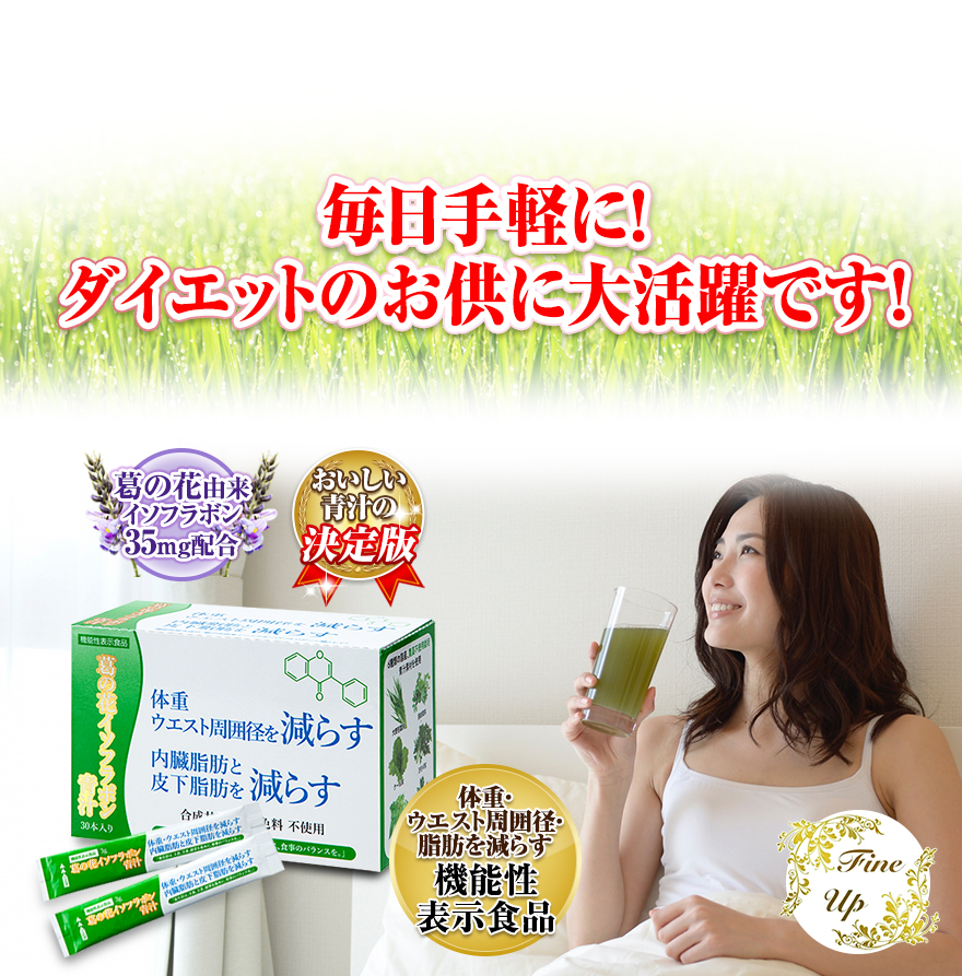 おいしい 葛の花 イソフラボン 青汁 【機能性表示食品】3g×30包入×3箱