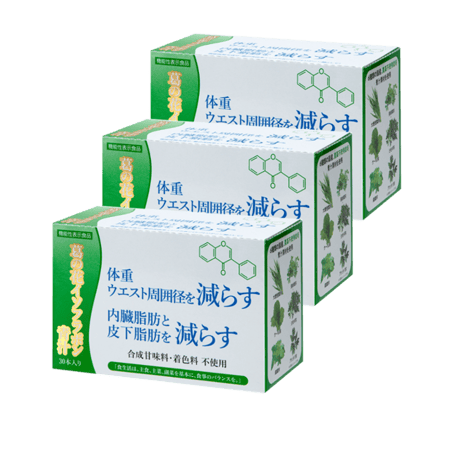 おいしい 葛の花 イソフラボン 青汁 【機能性表示食品】3g×30包入×3箱