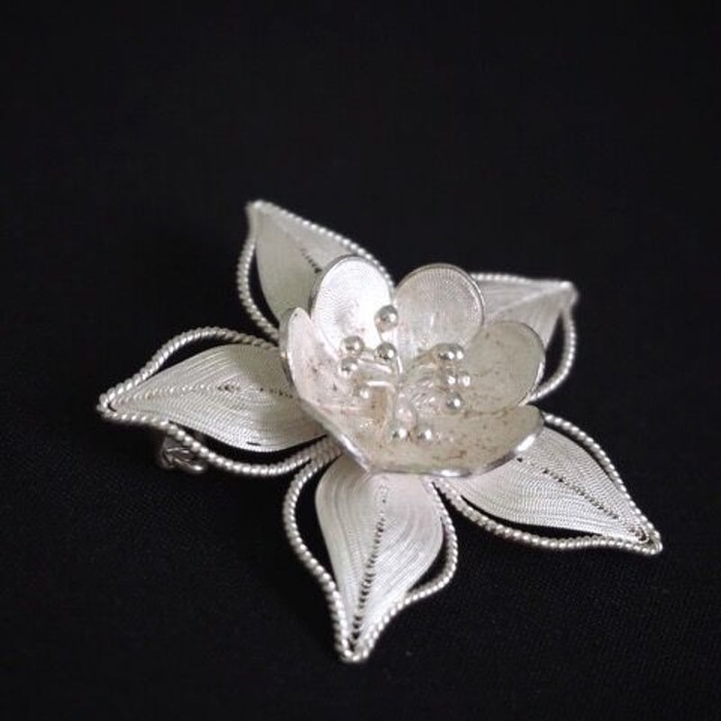 ヴィンテージ 中国七宝 SILVER刻印 ブローチ 銀線細工 フィンガー 爪 ヴィンテージ 中国七宝 SILVER刻印 ブローチ 銀線細工 フィンガー 爪