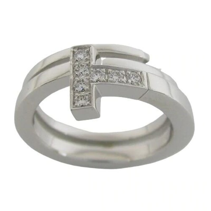 (新品仕上げ済）ティファニー TIFFANY Tスクエア ラップ ダイヤ リング 指輪 K18 WG × ダイヤモンド 約13.5号 8924重さ85g