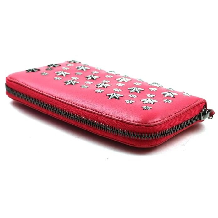 JIMMY CHOO ジミーチュウ スタッズ長財布 FILIPA 長財布 ピンク JIMMY CHOO ジミーチュウ スタッズ長財布 FILIPA 長財布 ピンク