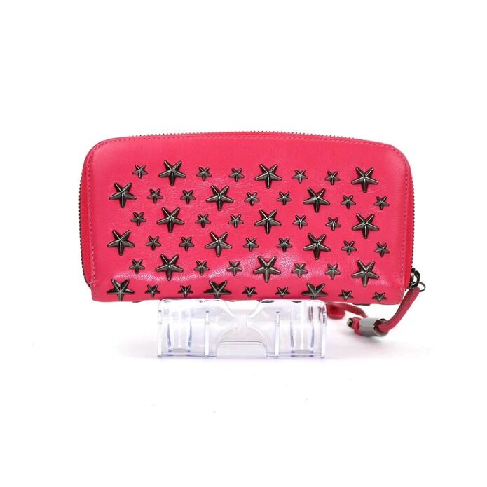 JIMMY CHOO ジミーチュウ スタッズ長財布 FILIPA 長財布 ピンク JIMMY CHOO ジミーチュウ スタッズ長財布 FILIPA 長財布 ピンク