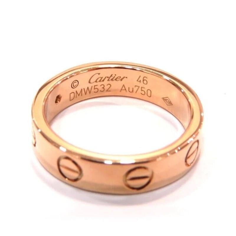 【Aランク】Cartier カルティエ K18PG ピンクゴールド ミニラブ リング 指輪 B4050750 ダイヤモンド 0.02ct #50 約10号 1PD レディース【ISEYA】