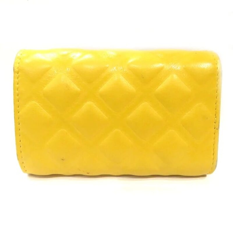 CHANEL イエロー キーケース キルティング CHANEL イエロー キーケース