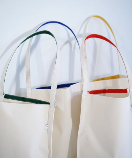 Color Tape Canvas Tote (青)