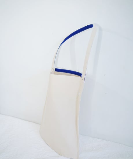 Color Tape Canvas Tote (青)