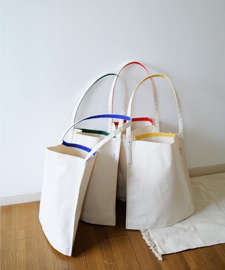 Color Tape Canvas Tote (青)