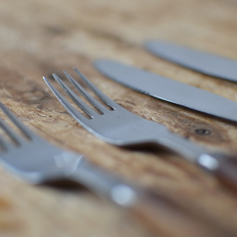 古道具部 ROSTFRITT STAL 木製ハンドル フォーク・ナイフ4本set 3 | ハモニ