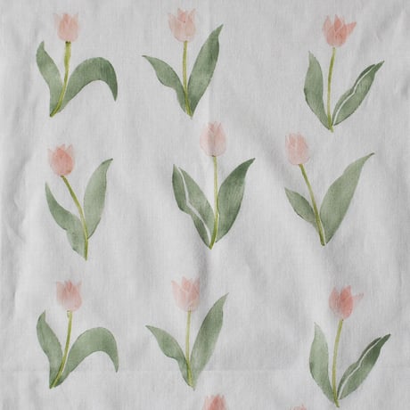 アケモドロ　型染め手ぬぐい　Pink tulips