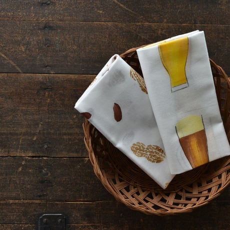 アケモドロ　型染め手ぬぐい　ビール