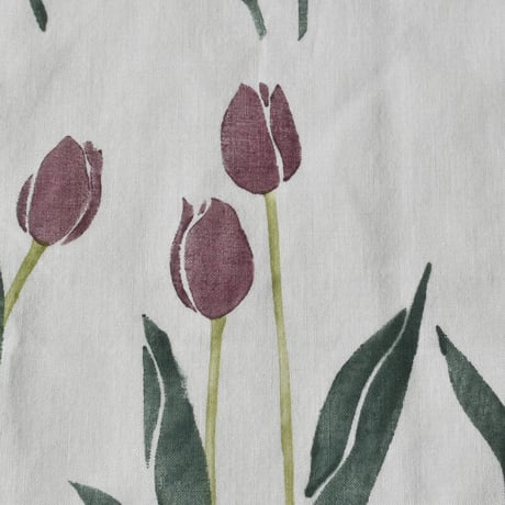 アケモドロ　型染め手ぬぐい　Bordeaux tulips