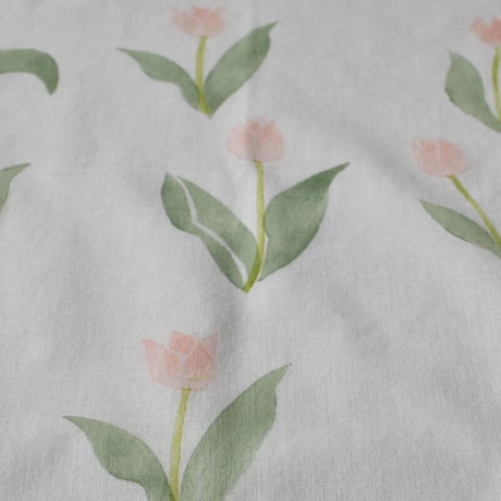 アケモドロ　型染め手ぬぐい　Pink tulips