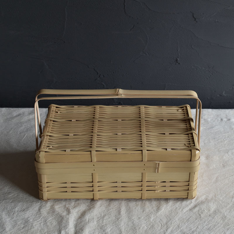 松田由紀 角物 蓋付き 竹かご 竹籠 松田由紀 角物 蓋付き 竹かご 竹籠 バスケット 松田由紀 角物 蓋