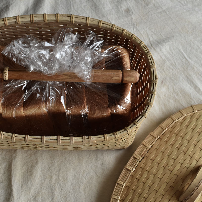 竹編みの蓋付ストック籠 | ハモニ