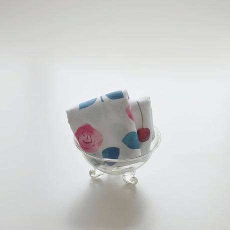 アケモドロ　型染め手ぬぐい　さくらんぼ