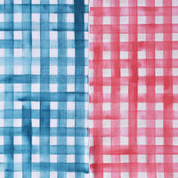 アケモドロ　型染め手ぬぐい　格子　pink・blue