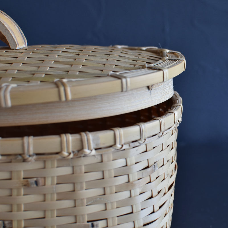 竹編みの蓋付ストック籠 | ハモニ