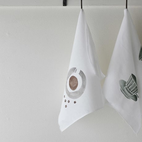 アケモドロ×ハモニ　型染め半ぶん手ぬぐい　COFFEE