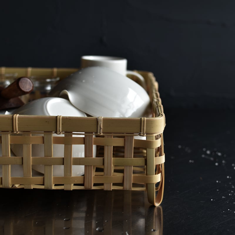 ハモニ　キノネ工房　水切りカゴ 竹編みの四角い水切りかご について | ハモニ