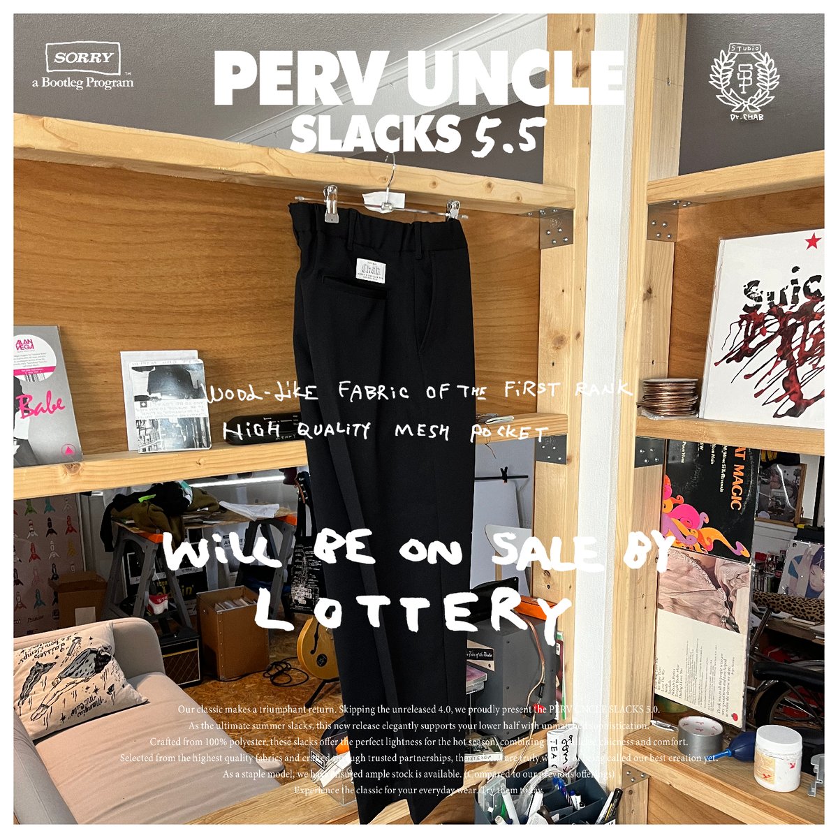 PERV UNCLE SLACKS 5.5 / MID SUMMER BLACK | Sorr PERV UNCLE SLACKS 5.5 / MID SUMMER BLACK | Sorr