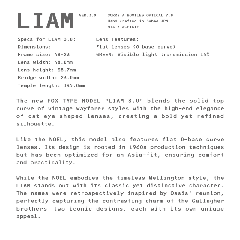 SORRY A BOOTLEG OPTICAL LIAM 3.0 - DEMI
