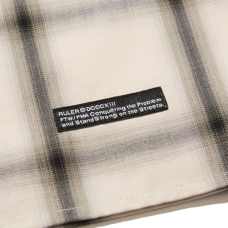 RULER / CHECK OPEN-NECK S/S SHIRT(2colors)