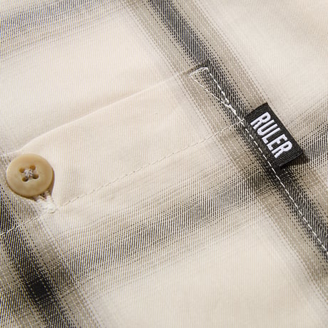 RULER / CHECK OPEN-NECK S/S SHIRT(2colors)