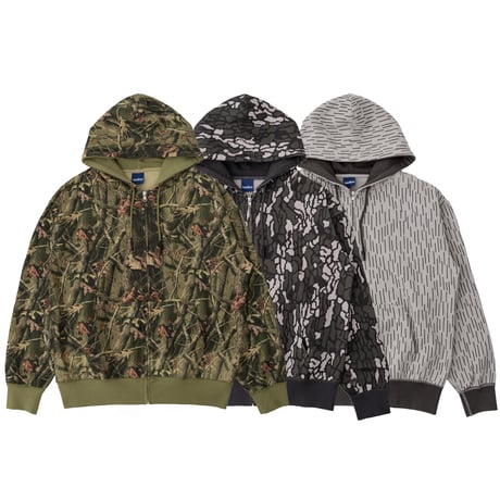 INTERBREED / CAMOUFLAGE HEAVY WEIGHT ZIP HOODIE(3colors)