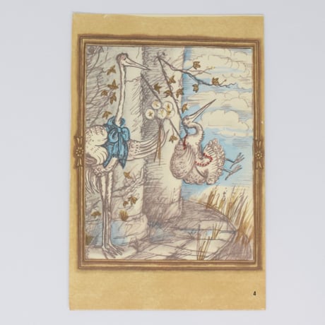 旧ソ連「アオサギとツル」 ポストカード 1982年④