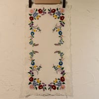 ハンガリー　カロチャ刺繍　テーブルクロス　お花たっぷり