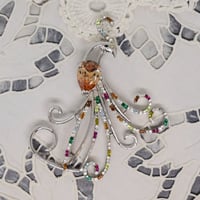 チェコ ガラスラインストーンブローチ 青い目の猫さん | Kitten Blue