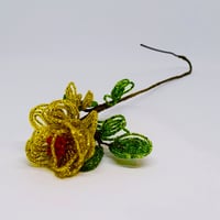 チェコ　ビーズのお花　イエロー　1930年代