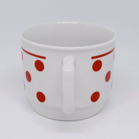 ハンガリー　ジョルナイ　水玉マグカップ　赤