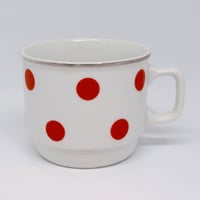 ハンガリー　ジョルナイ　マグカップ　オレンジ水玉