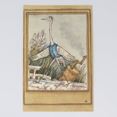 旧ソ連「アオサギとツル」 ポストカード 1982年⑩