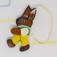 ドイツ　ウサギのオーナメント　黄ズボン