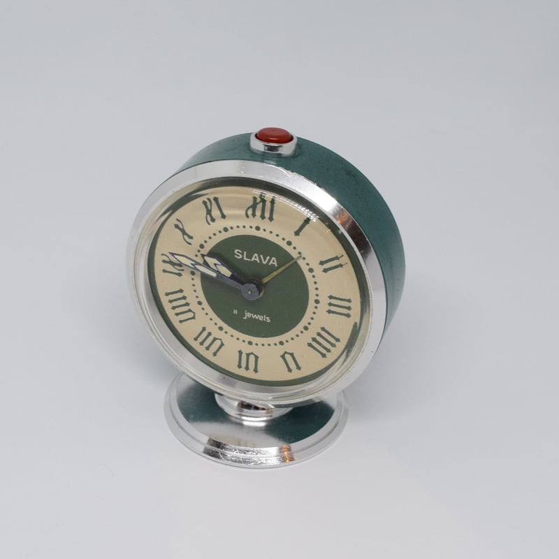旧ソ連 ゼンマイ式 手巻き時計 SLAVA 緑 | Kitten Blue