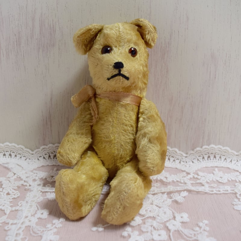 ヴィンテージ テディベア レース襟付き ベア用アンティークレースの