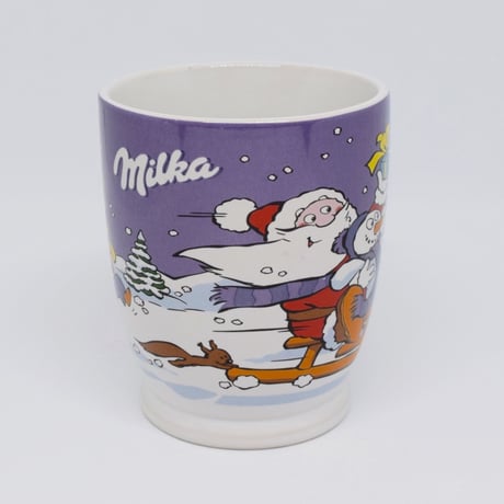 ドイツ　ミルカ　ノベルティマグカップ　そりに乗るサンタさん